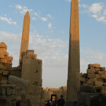 Karnak obelisks at sunset