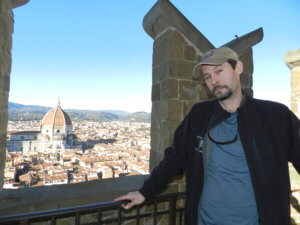 Frank Morin with Florence Italy Dome in background