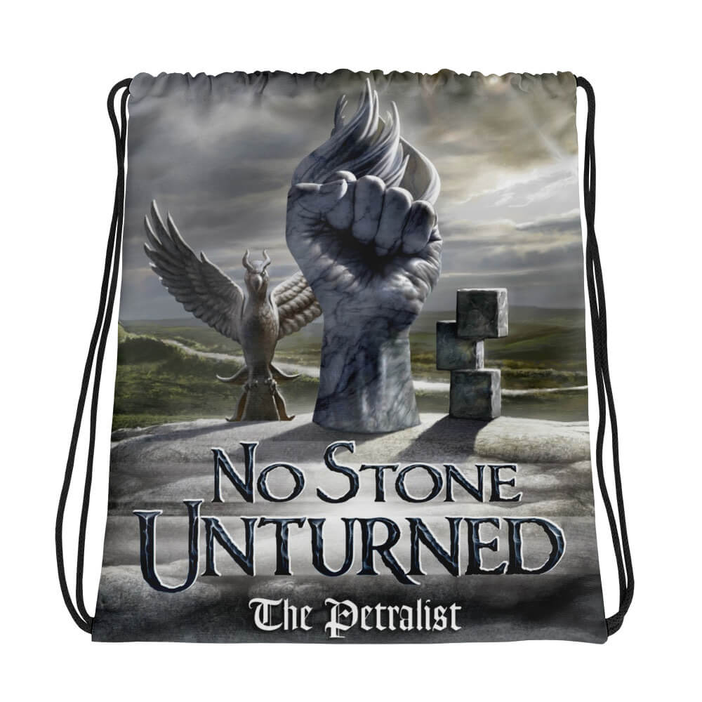 No Stone Unturned Drawstring Bag